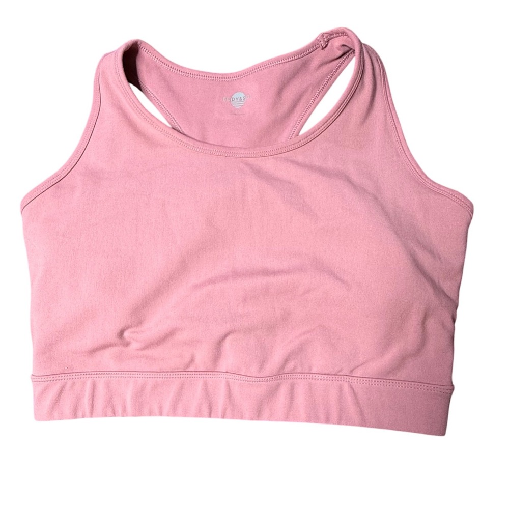 Body & Sol Sports Bra Crop Top Racerback Activewear Workout Gym Pink 1X